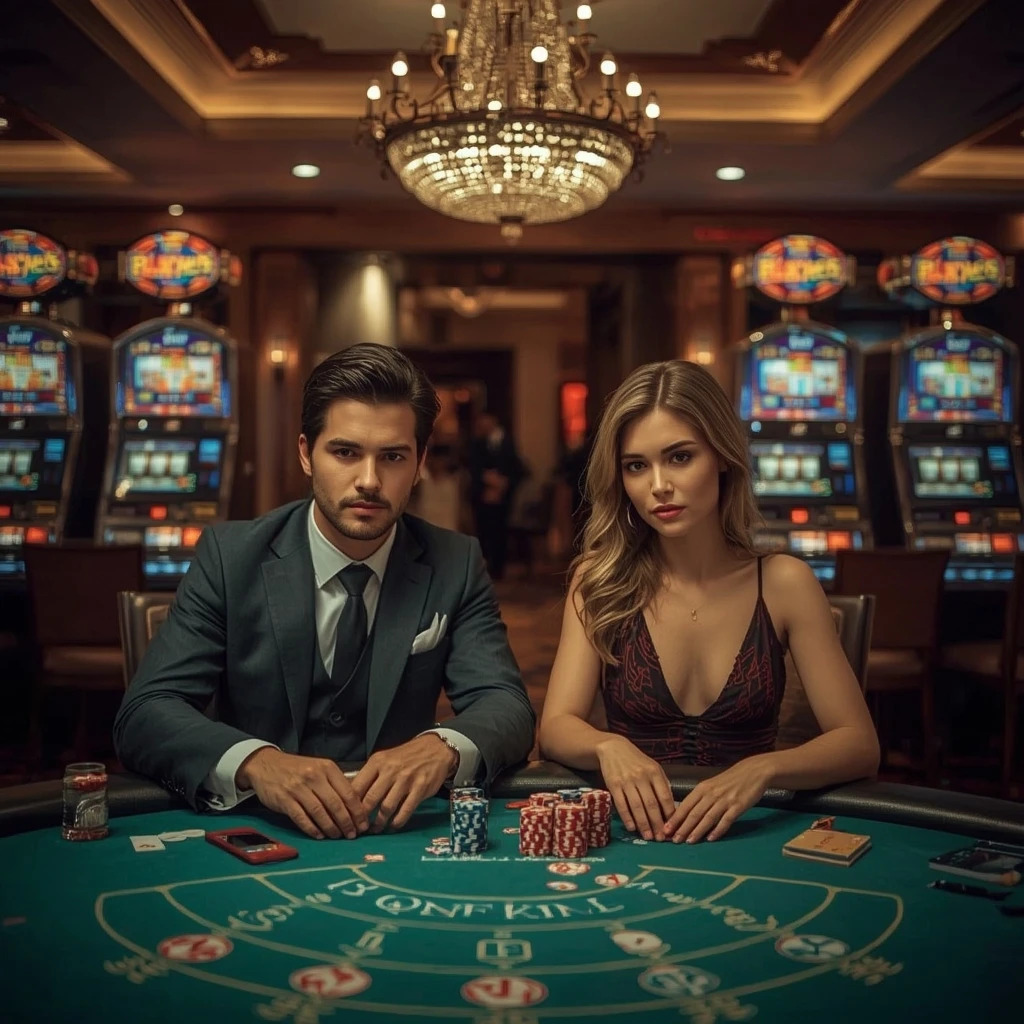 Deux joueurs de poker dans un LUXURY CASINO